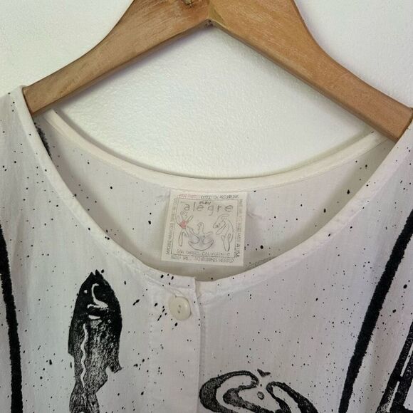 Play Alegre Art to Wear Vintage Hand Painted 1980s San Diego California Drop Wai - Picture 9 of 12